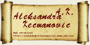 Aleksandra Kecmanović vizit kartica